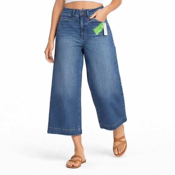 VENUS Denim - Venus Wide Leg Jeans Women 8 Blue EcoVero Sustainable High Rise Trendy Boho New